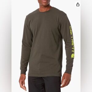 Carhartt, army green long-sleeved shirt